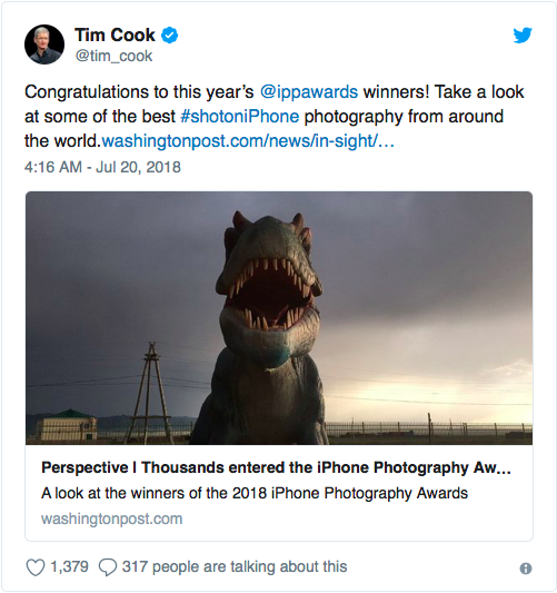 19 июля 2018 года были объявлены победители премии iPhone Photography Awards — IPPA. В состязании