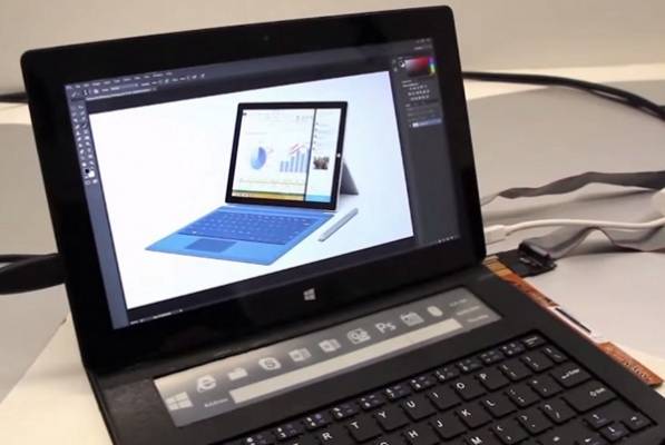 Microsoft показала чехол с клавиатурой и дисплеем E Ink для планшетов