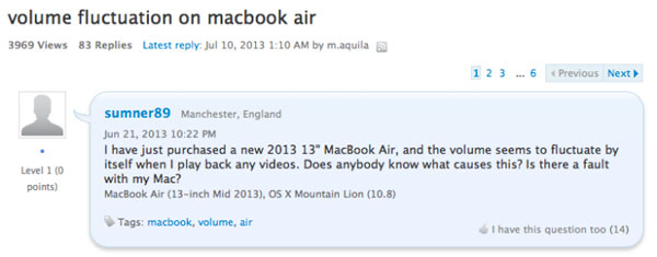 У новых MacBook Air обнаружены проблемы со звуком